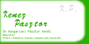 kenez pasztor business card